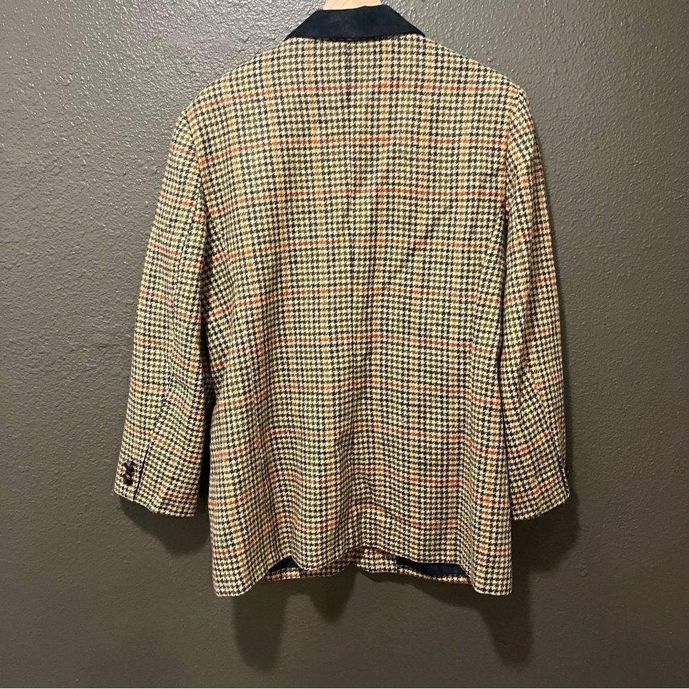 Vintage Maurice’s Houndstooth Suede Accent Blazer Large - Picture 4 of 11